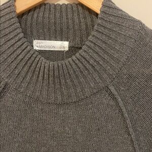 89th & Madison Charcoal Ribbed Turtleneck Sweater